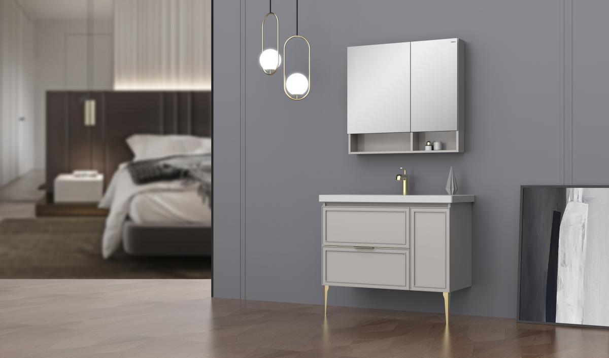 浴室柜推荐轻奢卫浴柜,打造优雅卫浴空间浴室柜细节设计