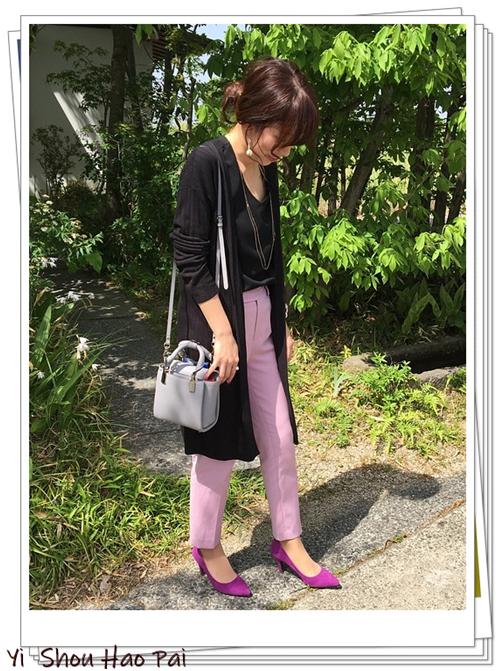 粉红色裤子搭配什么颜色上衣好看,粉红色裤子配什么上衣好看