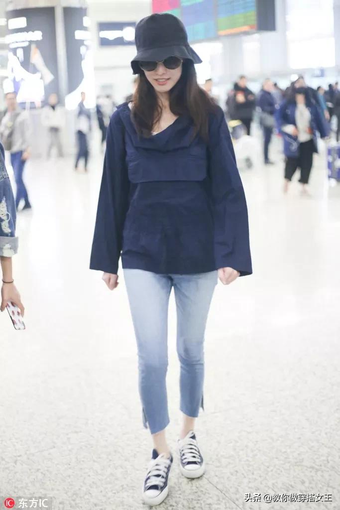 春天穿搭帆布鞋,春天倪妮穿衣搭配