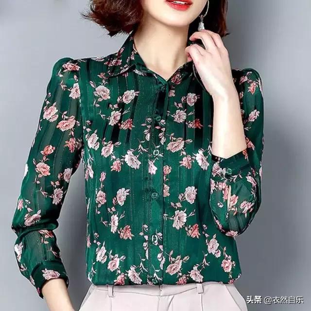 现在穿裙子早不,七分袖雪纺衫这样穿时尚洋气