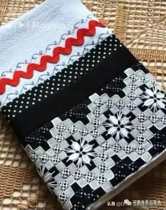 桌布花边的手工刺绣,刺绣桌布diy简单图案