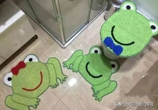 钩针马桶垫图片大全,钩针编织卫生间地垫