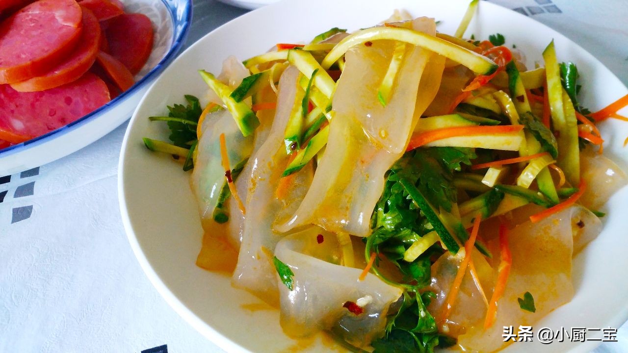 东北大拉皮凉拌做法减脂,东北大拉皮在家拌