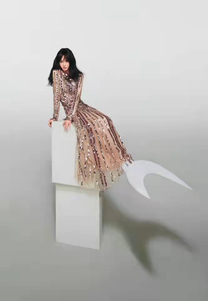唐嫣大波浪发型美人鱼,唐嫣美人鱼造型图片