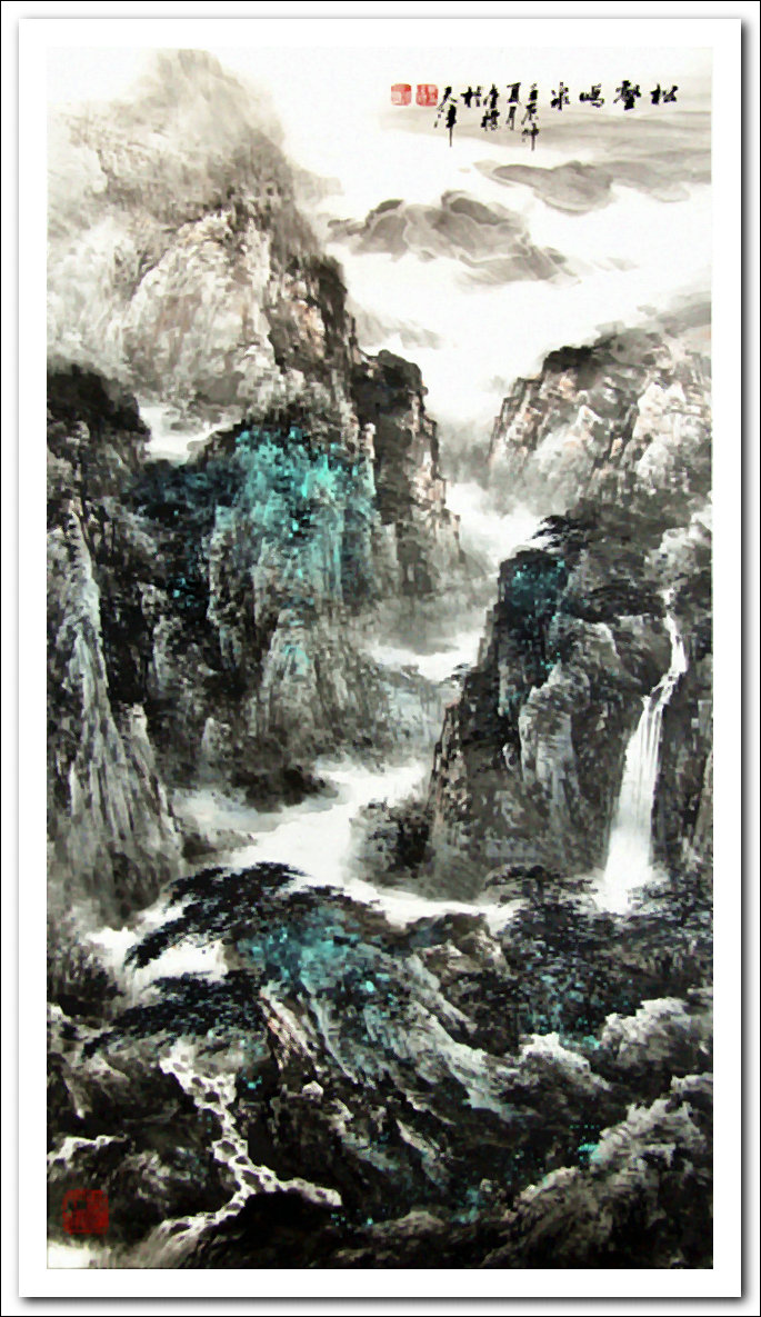 溪山国画山水画,郭金标山水画大全