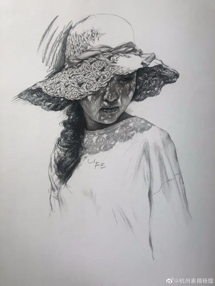 他笔下的女子油画细腻唯美,古典美女画唯美古风素描