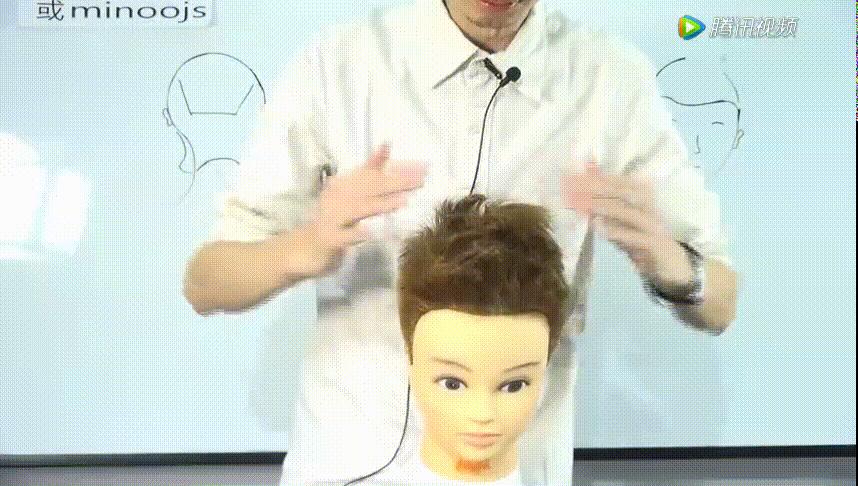 侧背头男发型剪发教程手法,韩式男士飞机头吹风教程