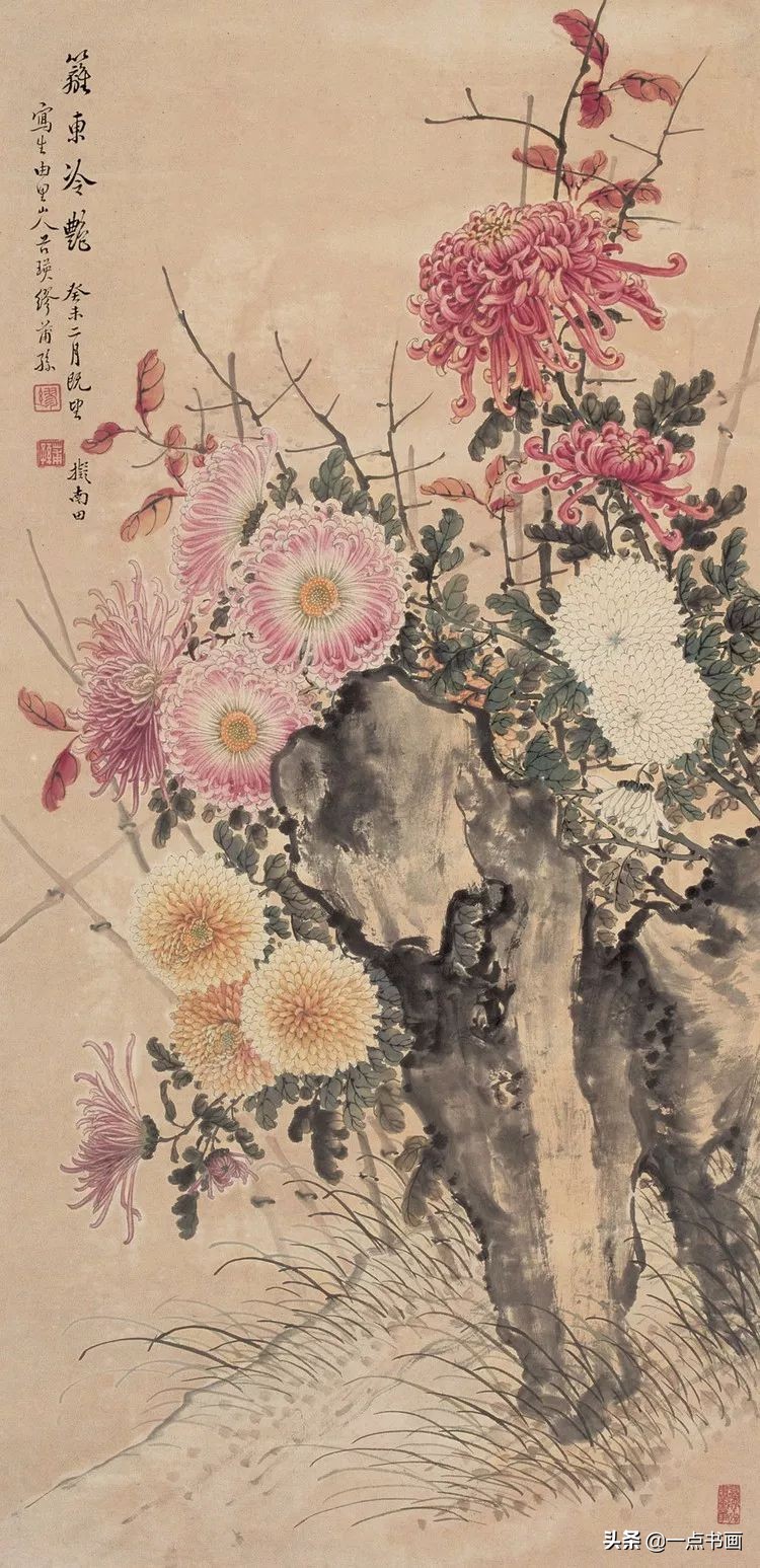 缪谷瑛菊花国画作品专辑,缪谷瑛菊花画法