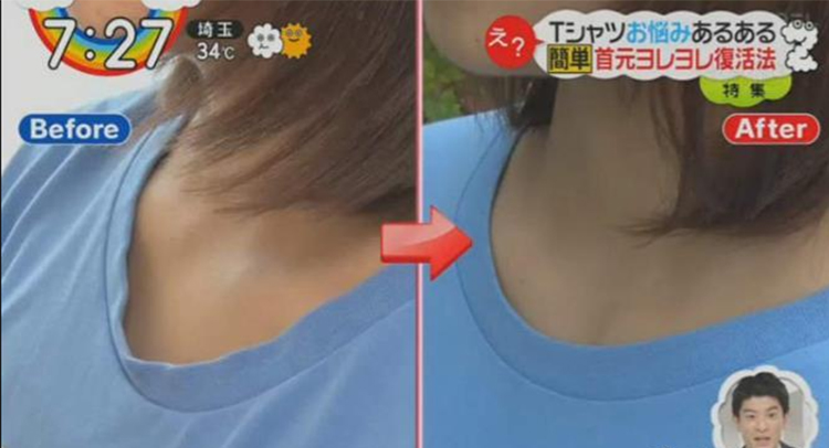 t恤领变形了怎么熨回来,t恤领子变形恢复妙招日本节目