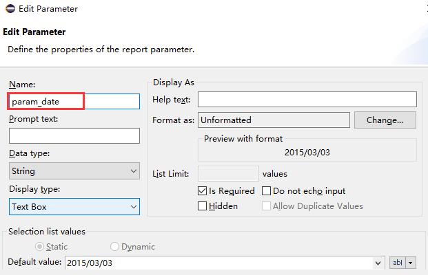 BIRT中对CSV数据集传递参数