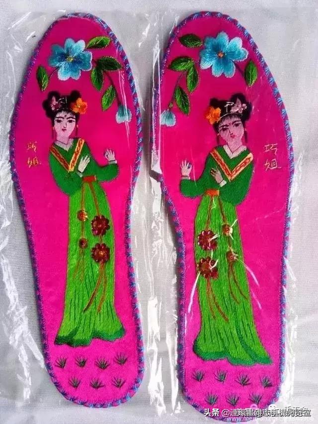 鞋垫绣花制作教程全过程,陕北民间纯手工鞋垫绣花