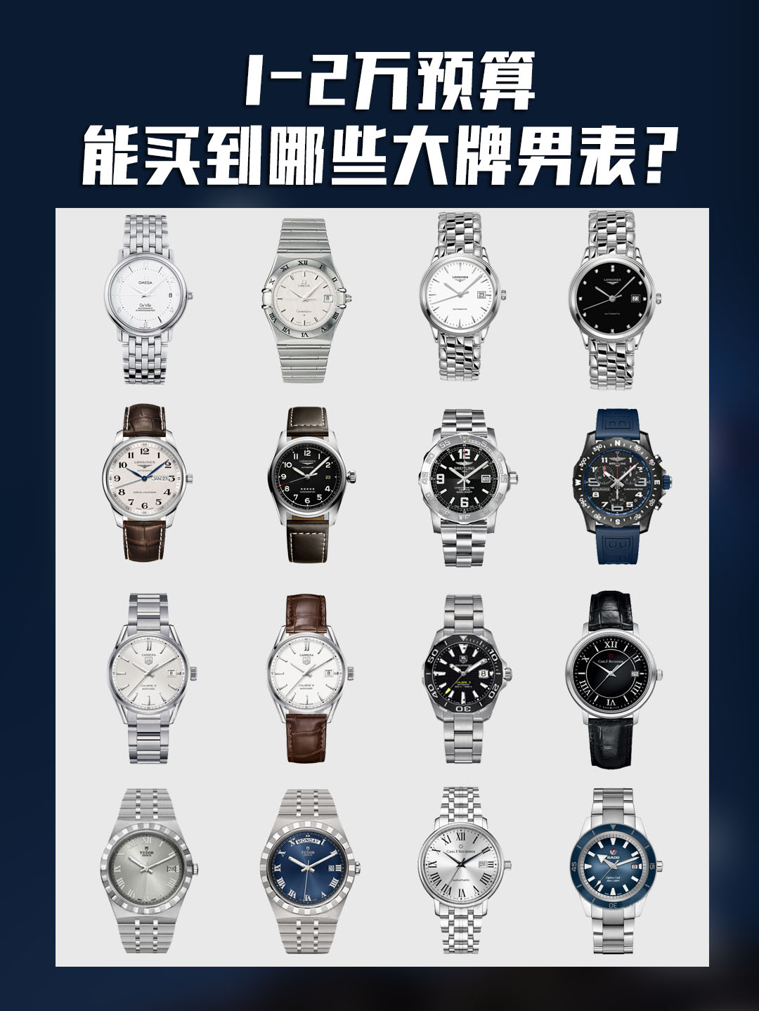 1-2万性价比车型推荐,10万左右最具性价比的男表