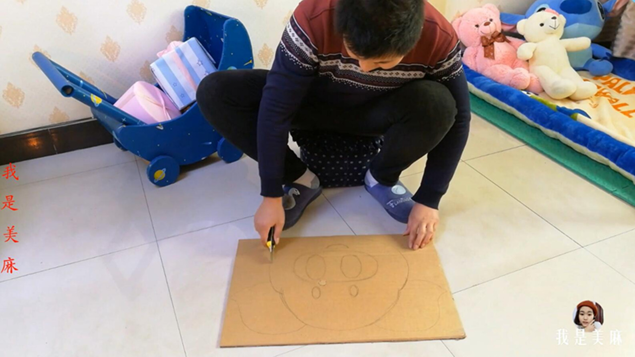 自制宝宝篮球架的制作过程,儿童纸板篮球架手工制作方法