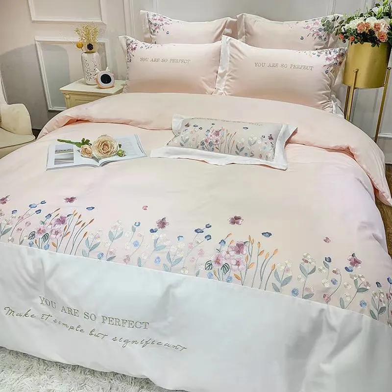 冬季全棉磨毛四件套被套公主风,碎花被套四件套100%全棉公主风