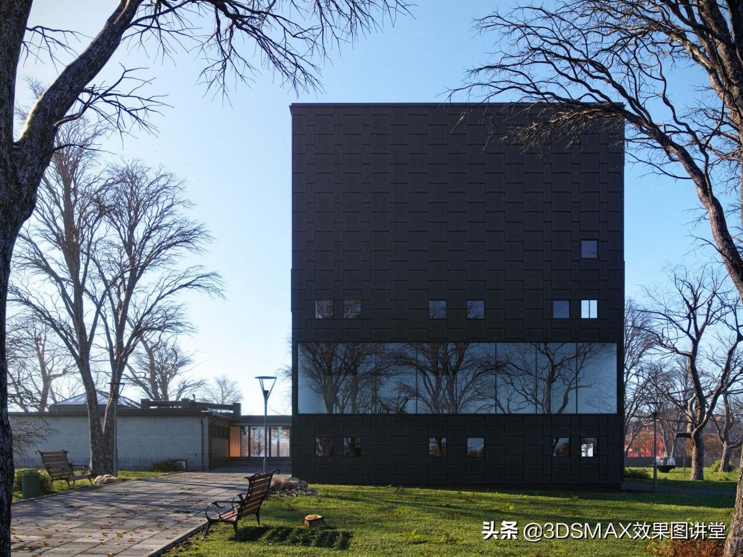 「室内效果图」瑞典卡尔马艺术博物馆室外效果图表现思路