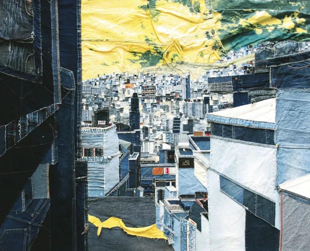 韩国妹子牛仔裤,韩国妹子用牛仔裤作画