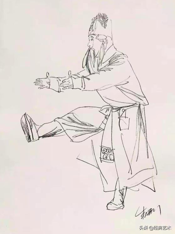 速写人物临摹图片戏曲,我与戏曲的一生