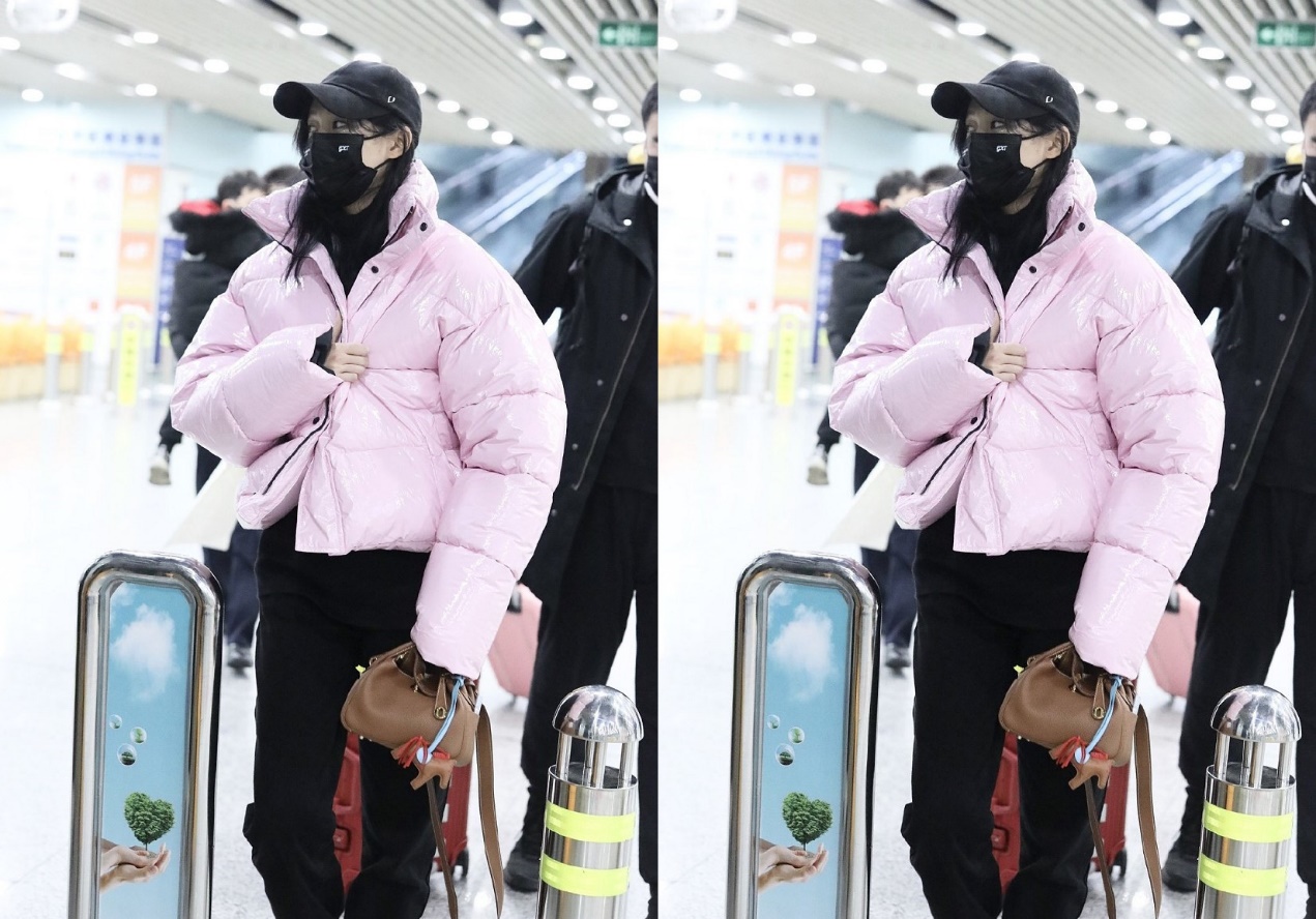 关晓彤黑色轻纱吊带配8分裤,关晓彤穿露脐装和小脚裤视频