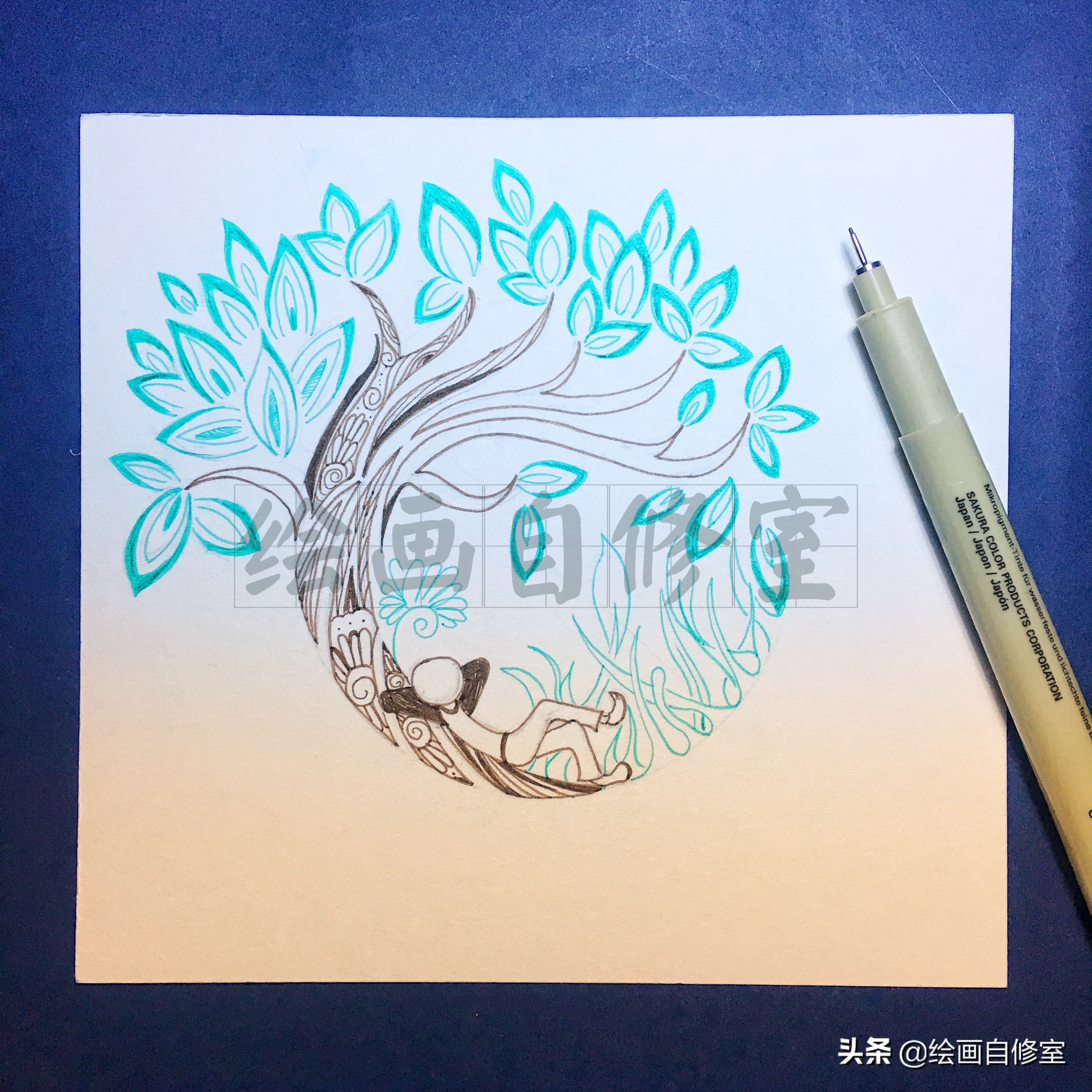 用不同线条创作一幅美丽的画,用铅笔和橡皮画出美丽的画