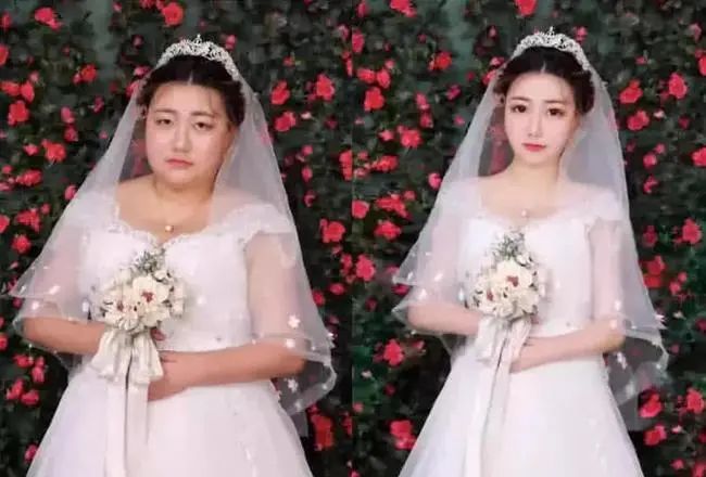 婚纱照p图对比图,新娘婚纱照p图前后对比