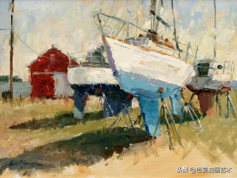 现代风景油画高清大图,后现代油画素材