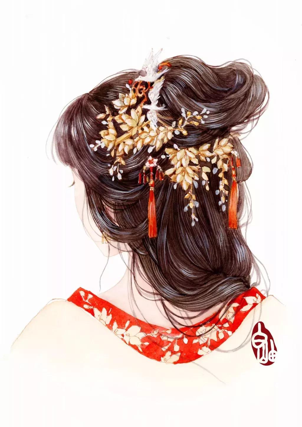 手绘古风少女，唯美灵动，唤起少女们心中的三生三世