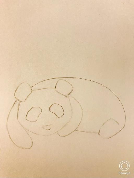 小熊美术水粉创意画,熊猫水粉画儿童画