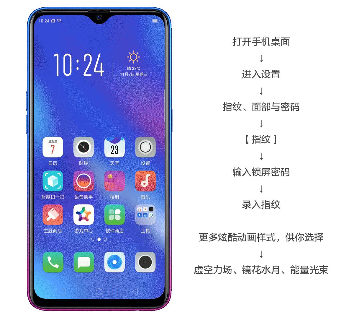 oppok1屏幕指纹解锁效果怎么样,oppok1如何更改指纹解锁样式