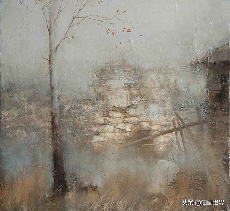 波澜壮阔雄壮唯美的风景油画,笔触风景画