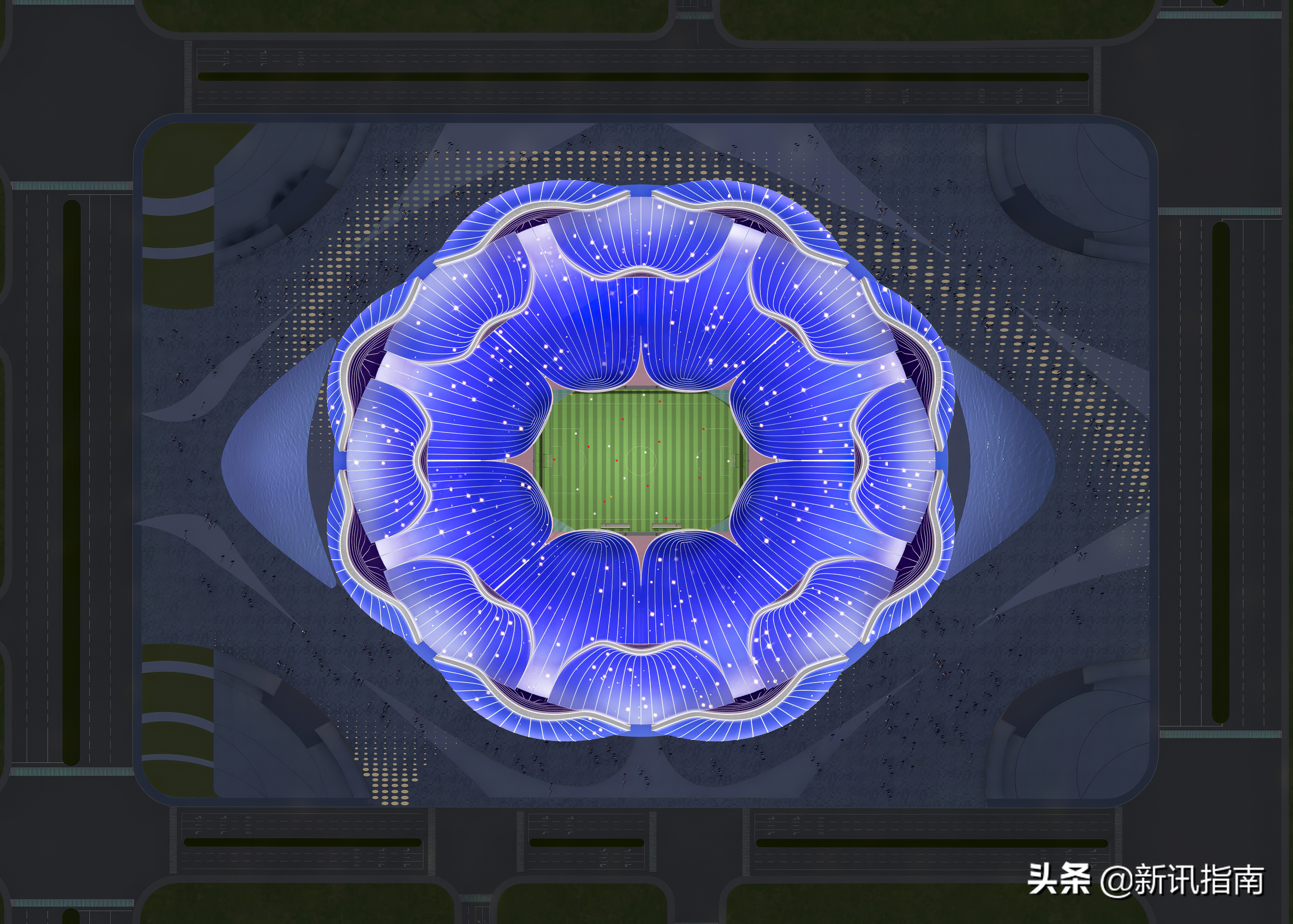 广州恒大足球场莲花造型被玩坏,恒大最惊艳的足球场