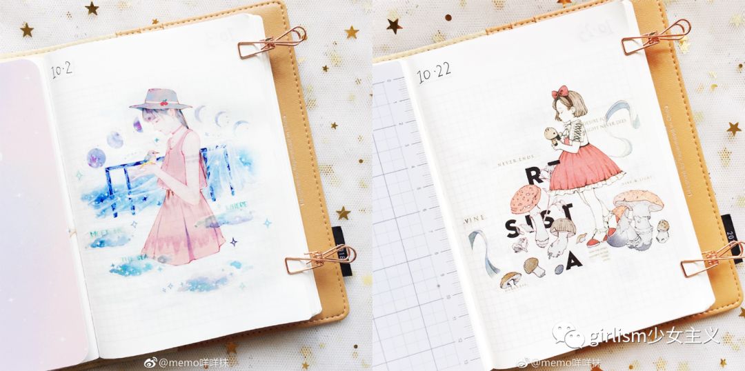 可爱的日系风手帐,简单又可爱的蓝色系手帐
