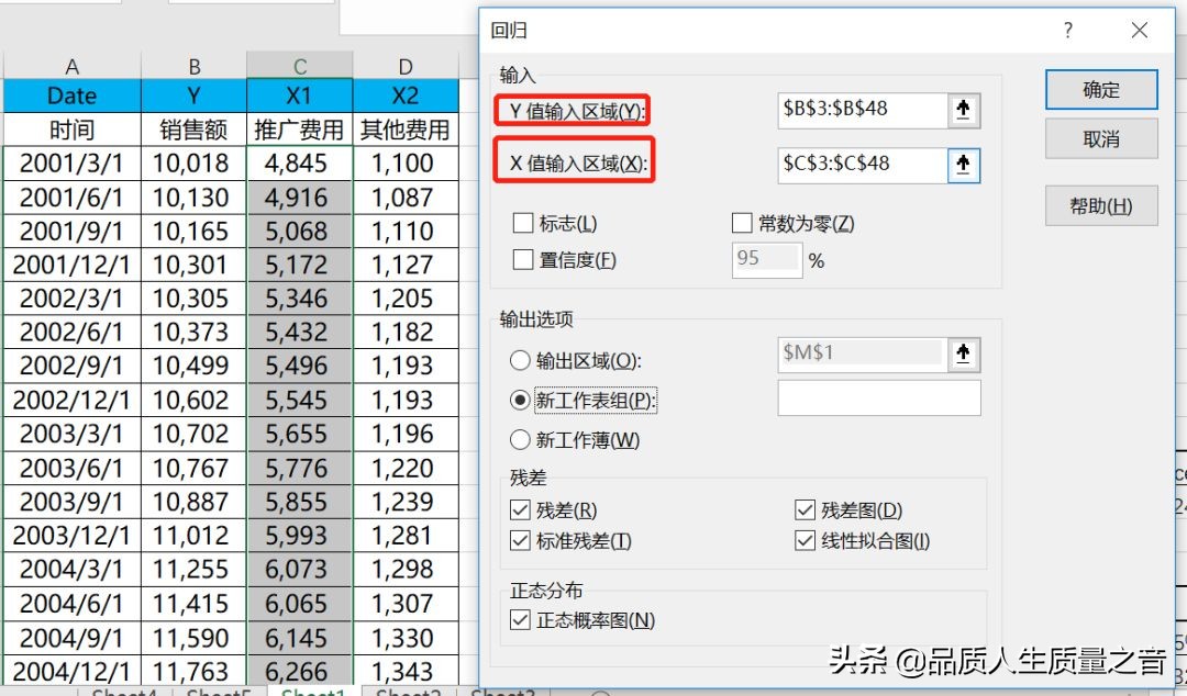 excel回归分析函数公式,excel回归分析表的含义