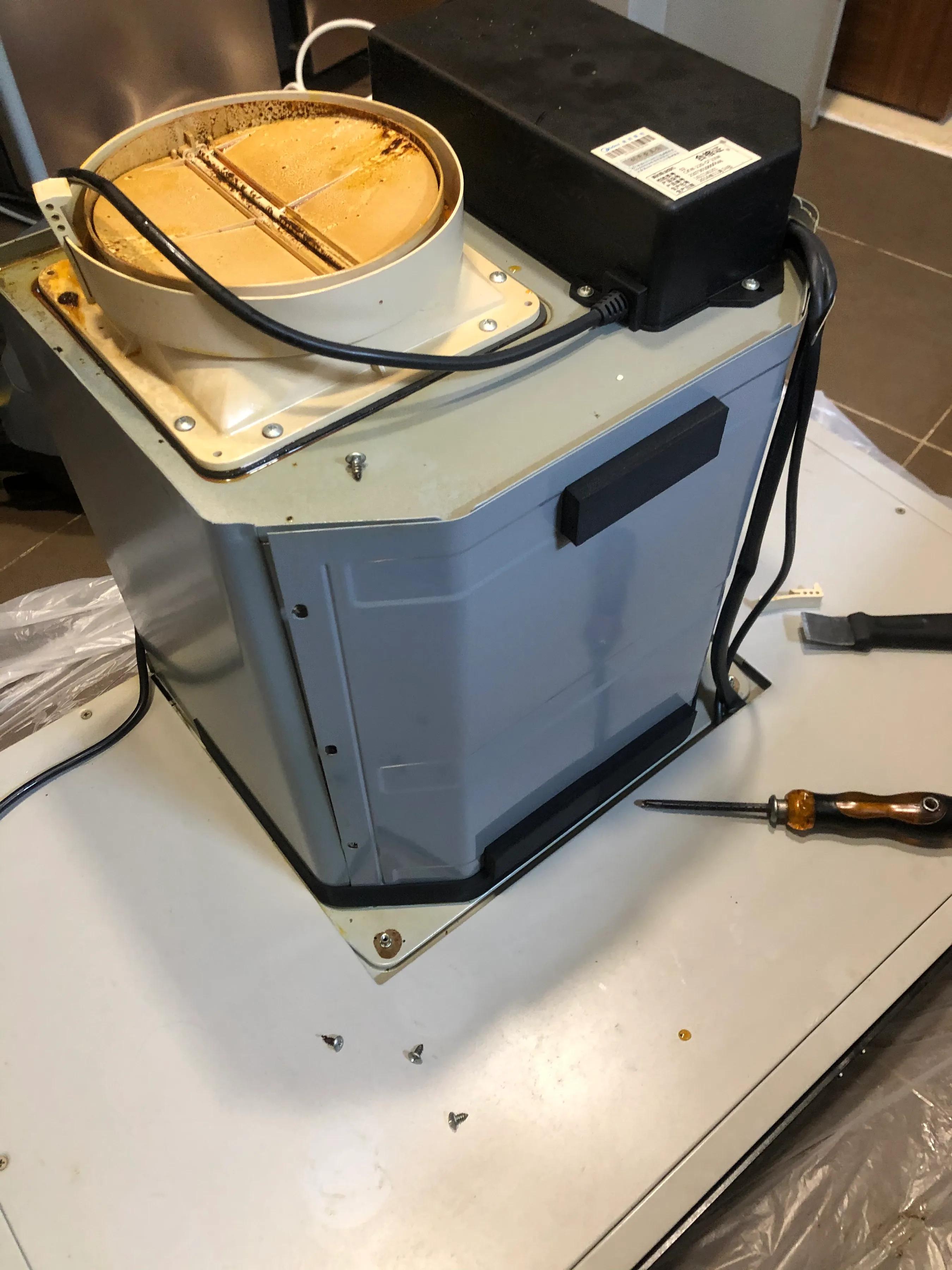 樱花平板液晶抽油烟机拆洗图,讲解抽油烟机深度拆洗全过程