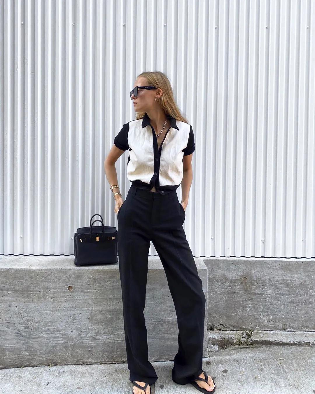 马蹄裤和喇叭马蹄裤哪个更显腿长,高腰显瘦马蹄裤