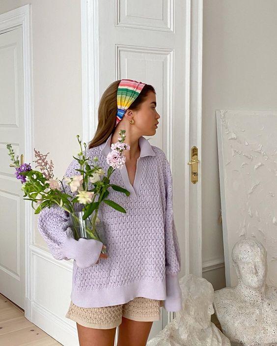 钩宽发带头巾100种图解,头巾的时尚戴法