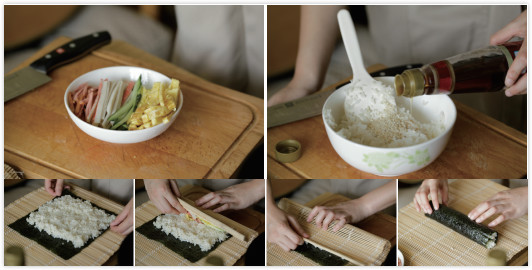 家常方便式紫菜包饭适合带便当,紫菜包饭的卷法小教程