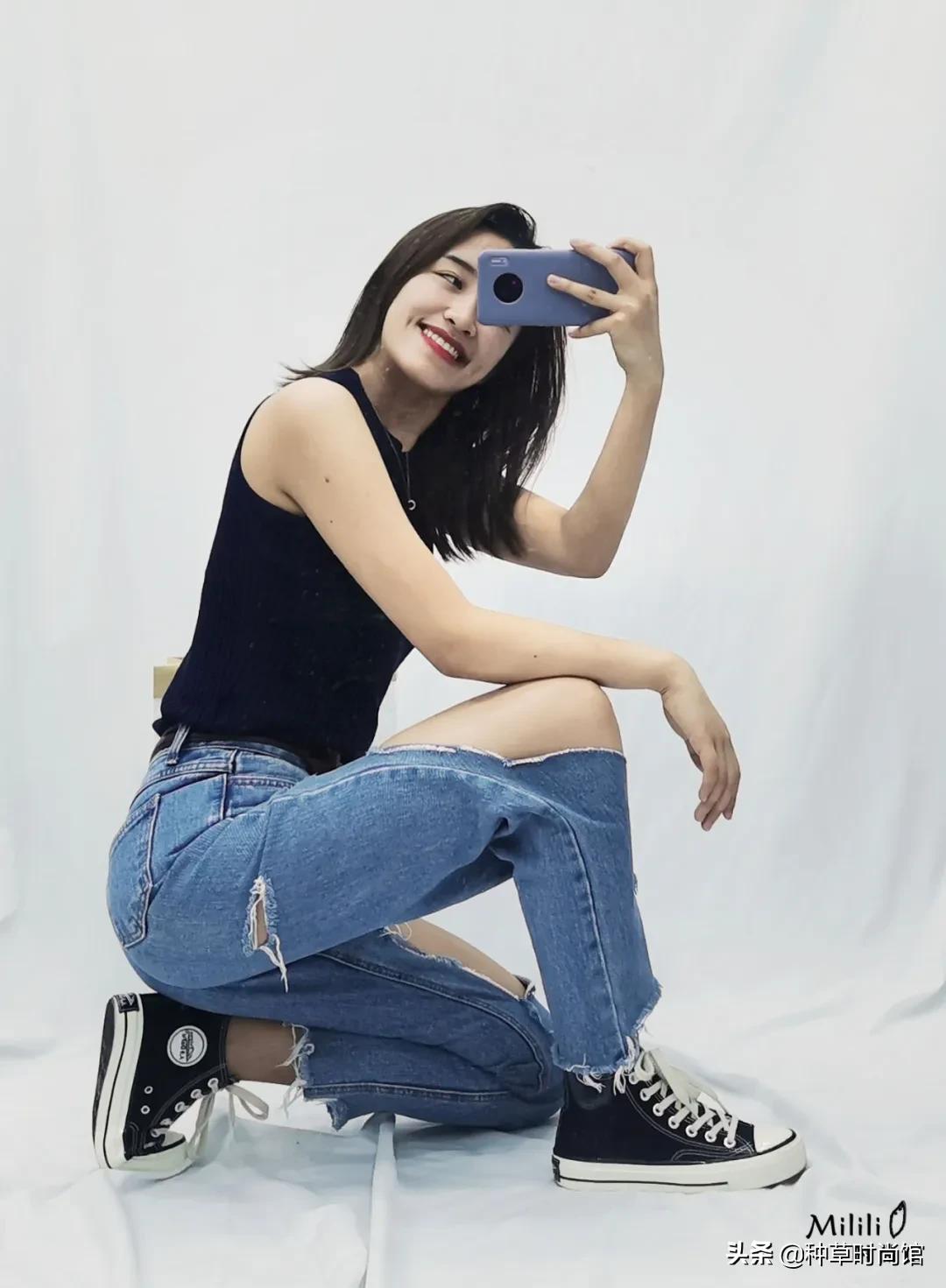 渣女裤新款牛仔,最近很火的渣女裤秋冬