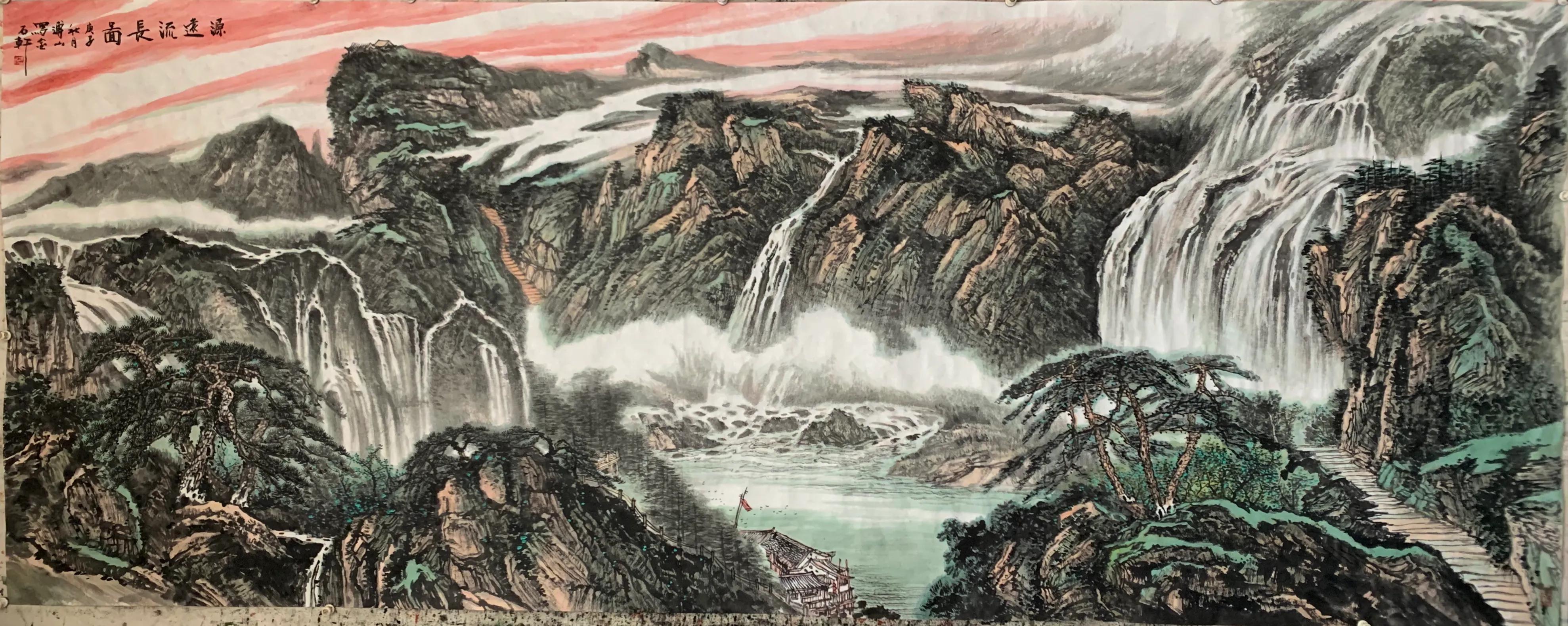 著名画家爱新觉罗·溥山《源远流长图》