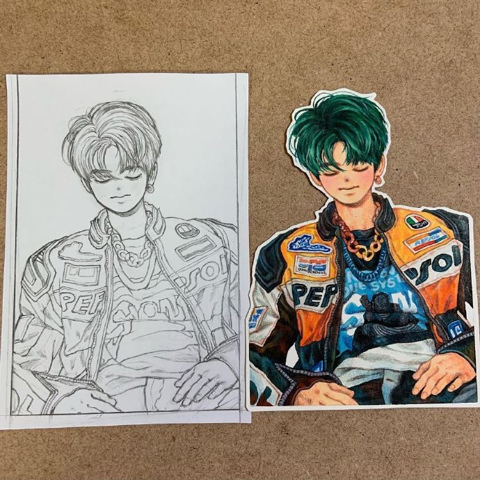 怎么画小学生线描或者素描,卡通动漫人物绘画素描