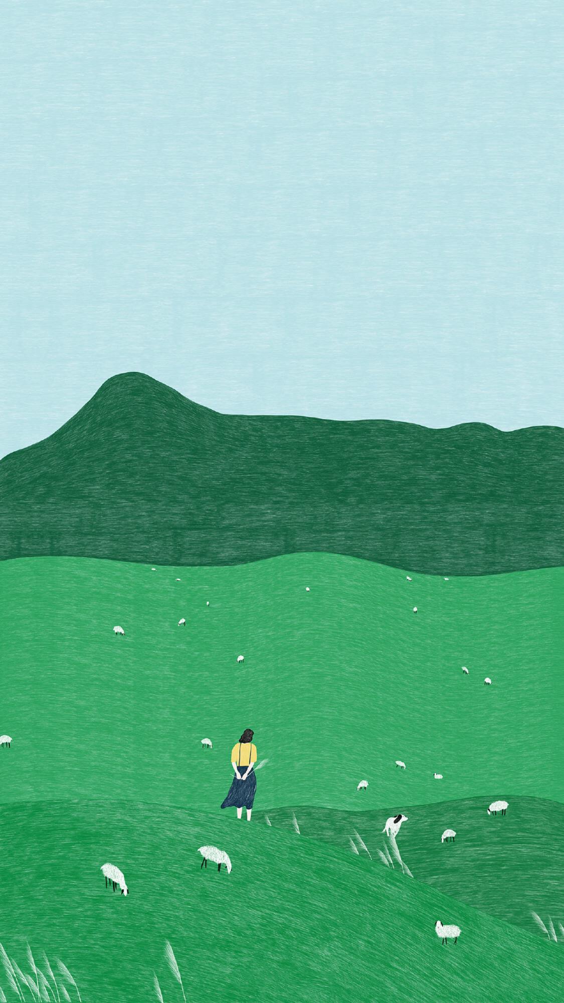 干净绿色系锁屏壁纸聊天背景,最近很火绿色的锁屏壁纸