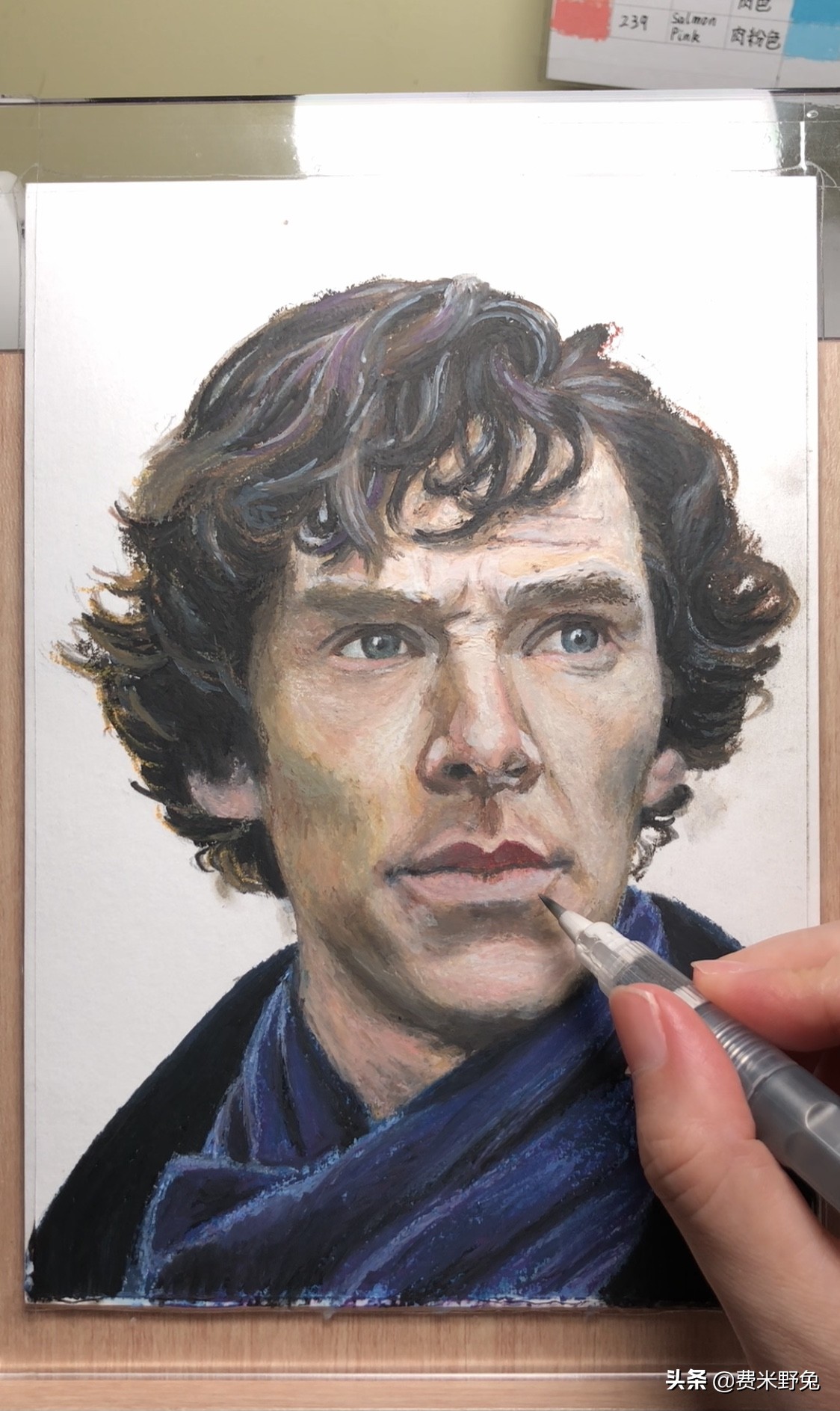 神探夏洛克图片手绘,油画棒星汉灿烂教程