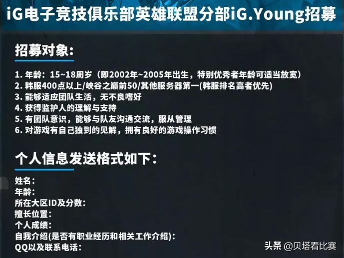 lpl青训选拔全过程,英雄联盟青训队员招募条件ig