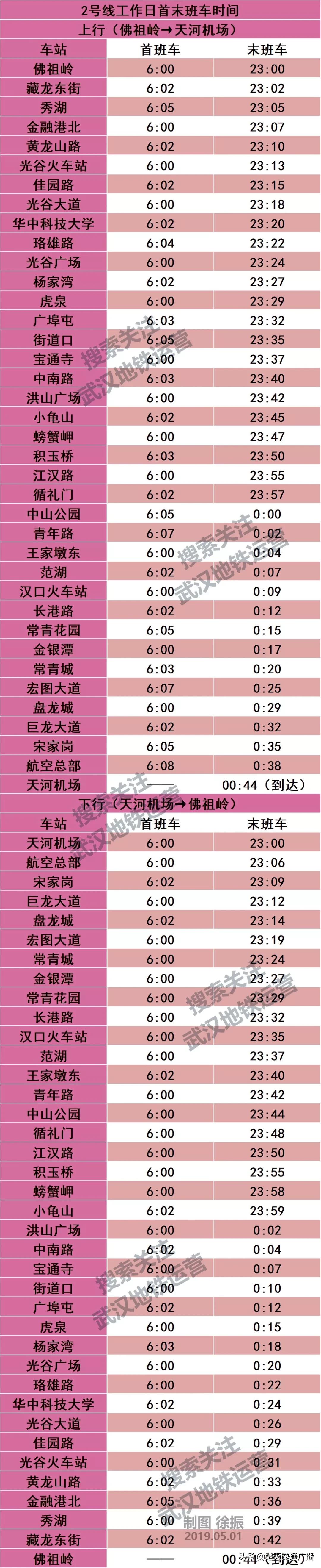 武昌到武汉火车站地铁时刻表,武汉天河机场地铁2号线时刻表