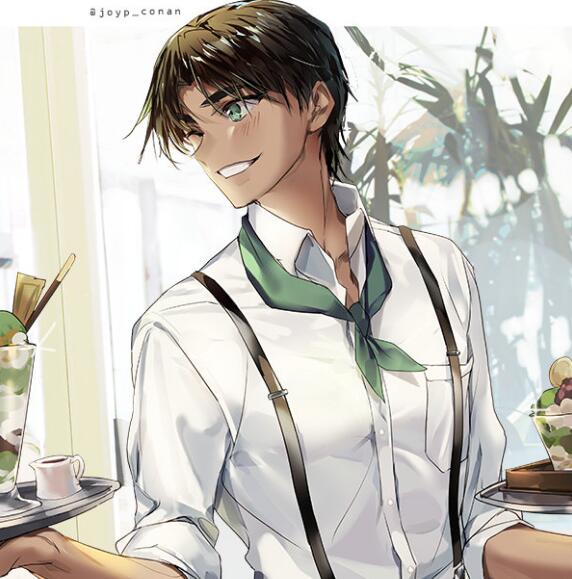 画师笔下的柯南，新一、基德等四大男神齐亮相，颜值无限接近满分