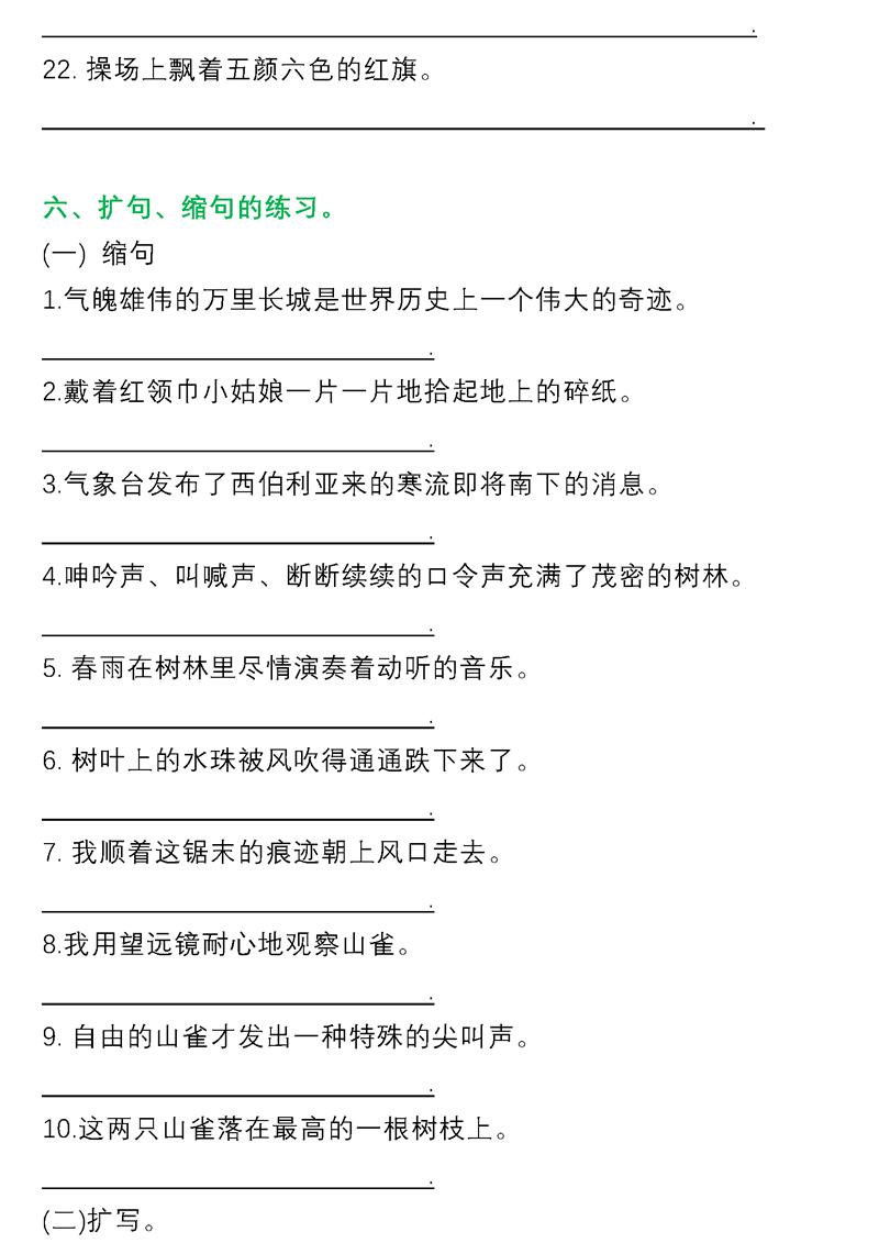 小学语文句子专项训练解析及答案,小学语文期末专项复习词语