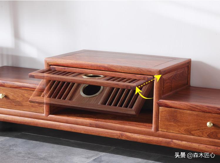 新中式红木电视柜配什么电视墙,高档红木中式客厅电视柜图片