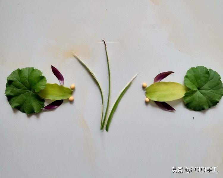 秋天落叶拼成的动物,树叶创意手工动物