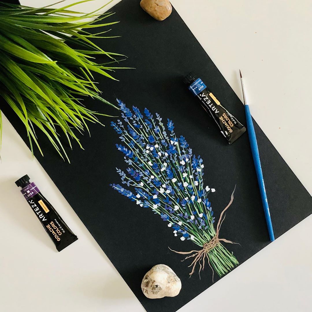 清新水彩手绘花卉插画,高级感的花卉插画