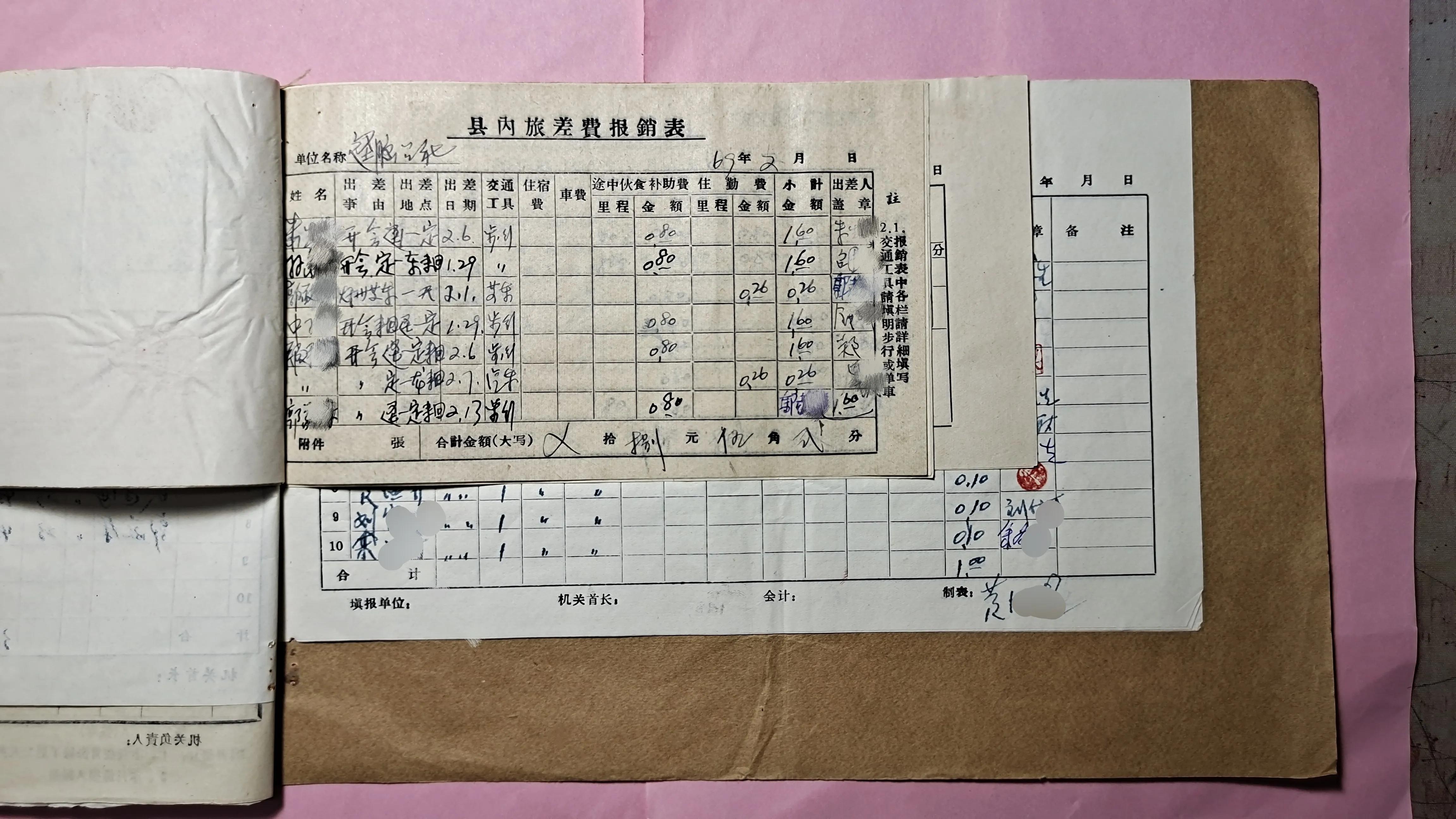 由两张《县内旅差费报销表》引发的敬意