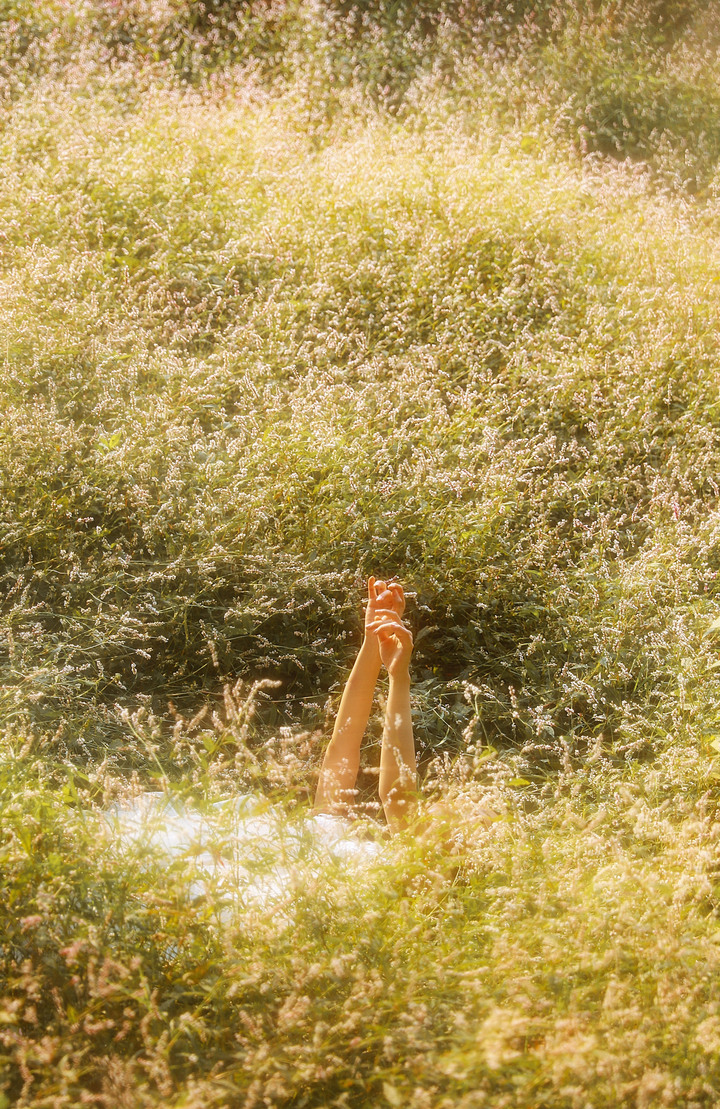 少女身穿薄纱光影柔美,朦胧的情绪在树林间蔓延